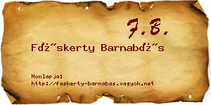 Fáskerty Barnabás névjegykártya